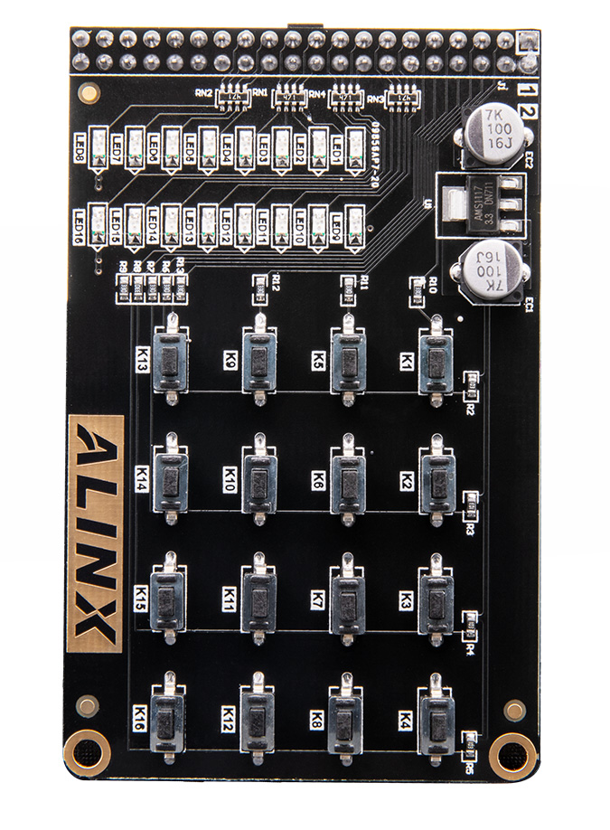 4*4 矩阵键盘LED扩展模块-ALINX 芯驿电子科技（上海）有限公司